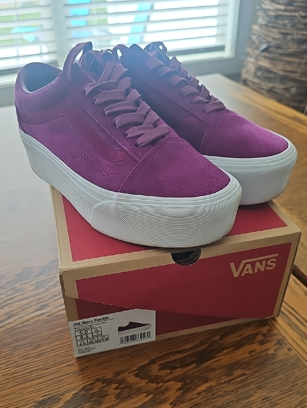 Vans Women’s Old Skool Platform Sneakers in Deep Fuchsia
